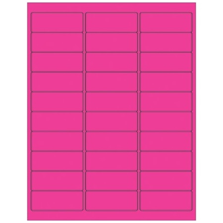 Bsc Preferred 2 5/8 x 1'' Fluorescent Pink Rectangle Laser Labels, 3000PK BUY00019367